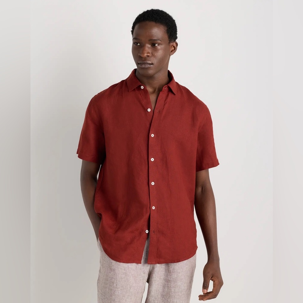 Quince 100% European Linen Relaxed Short Sleeve Shirt